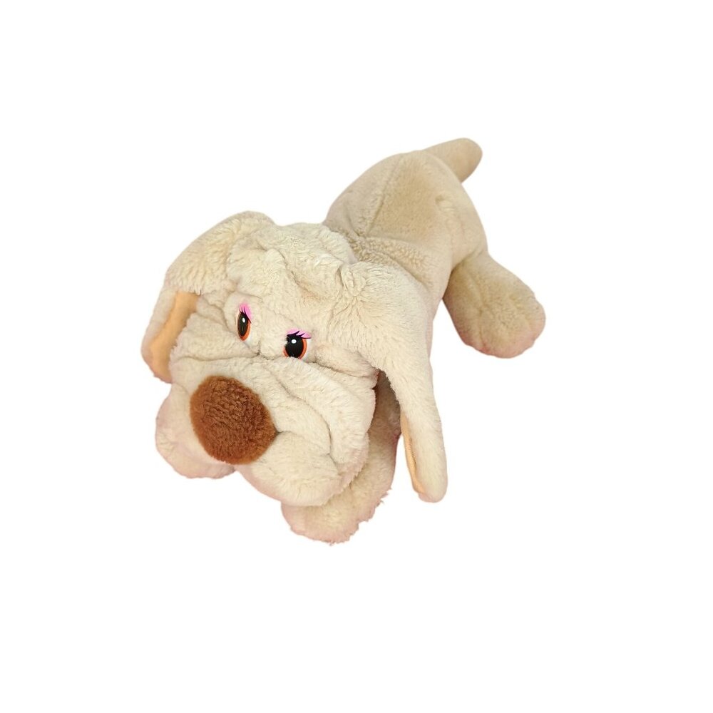 Russ Berrie Plush Beige Miss Lubbable‎ 14 Inch Puppy Dog Stuffed Animal Toy